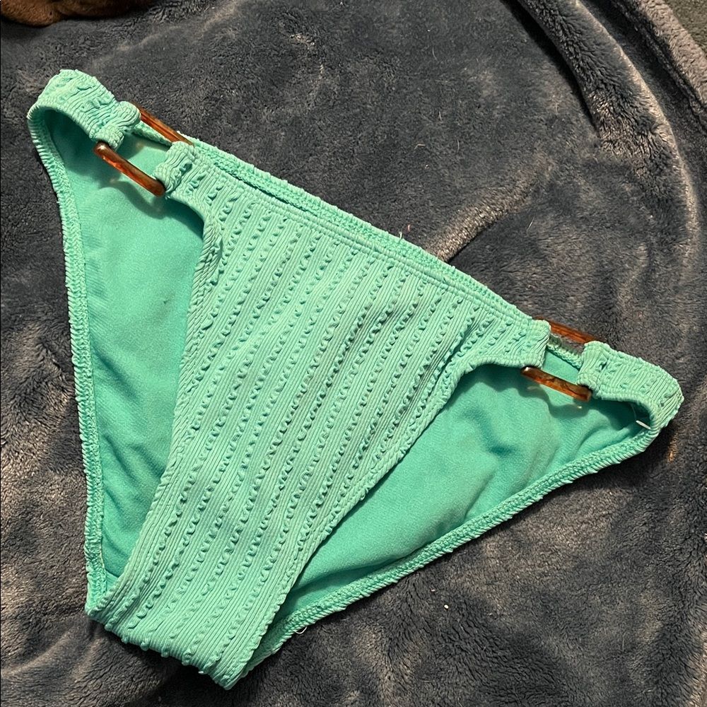 NoBo Teal Bikini Bottom with tortoise shell Accents